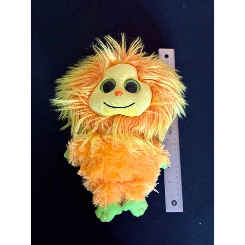 Ty Frizzys Tang Orange Yellow Monster Plush Sparkling Green Eyes 8 Inch NWT